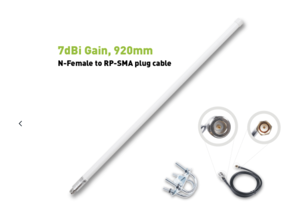 LoRa Fiberglass Antenna, 900-930MHz, 7dBi, 920mm